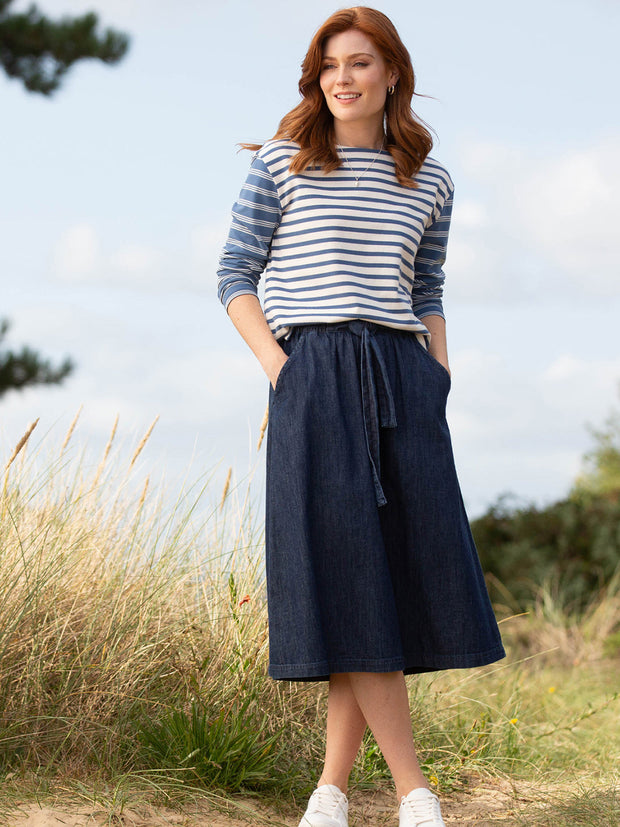 Okeford midi denim skirt