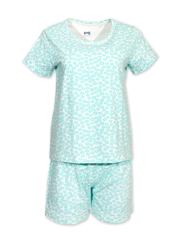 Kite - Womens organic Cleavel jersey short pyjamas blue - Two-piece set