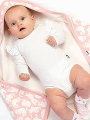 Kite - Baby Girls organic broderie bodysuit cream - Single jersey with a little bit of stretch - Popper openings