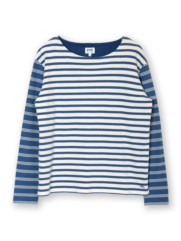 Bingham jersey top navy stripe