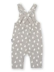 Kite - Baby organic teddy dungarees grey - Adjustable straps with coconut buttons