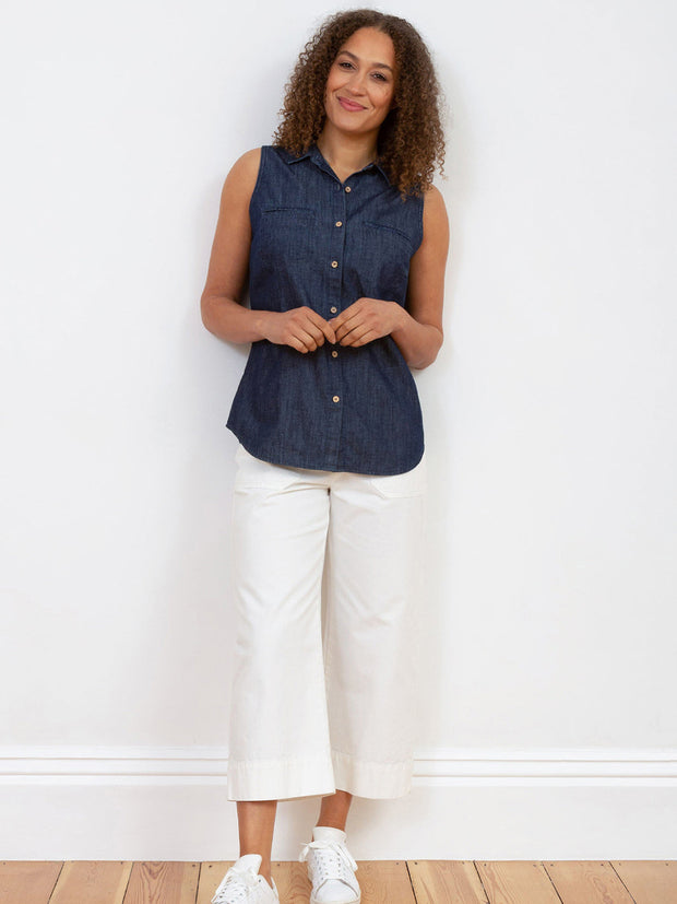 Hooke sleeveless denim shirt