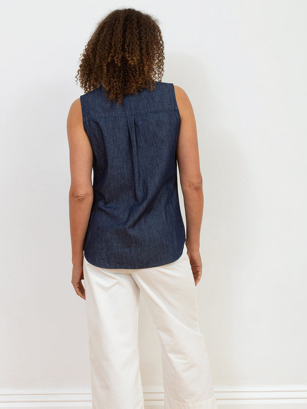 Hooke sleeveless denim shirt