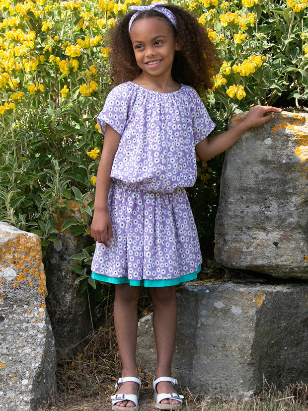 Kite - Girls organic lavender love skirt - Fully reversible