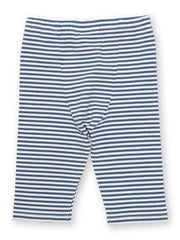 Kite - Girls organic pedal pushers navy - Yarn dyed stripe - Elasticated waistband