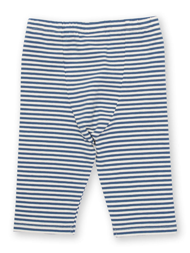 Kite - Girls organic pedal pushers navy - Yarn dyed stripe - Elasticated waistband