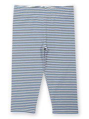 Kite - Girls organic pedal pushers navy - Yarn dyed stripe - Elasticated waistband