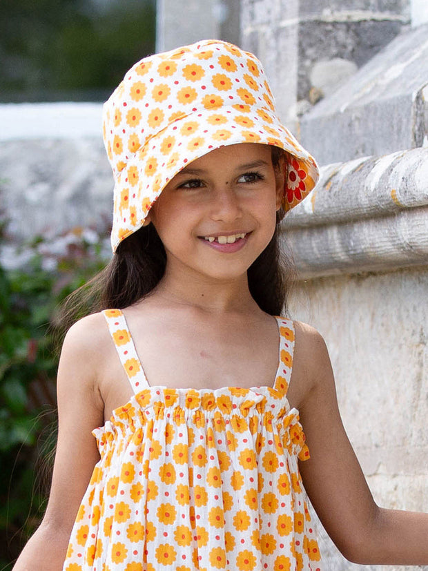 Kite - Girls organic groovy sun hat - Fully reversible