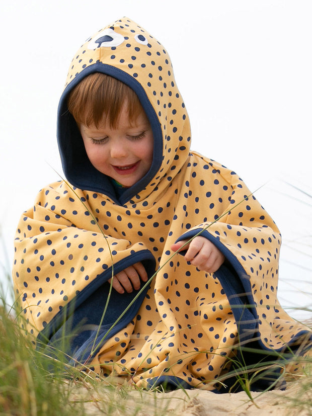 Kite - Kids organic spotty cub beach poncho - Towelling on reverse