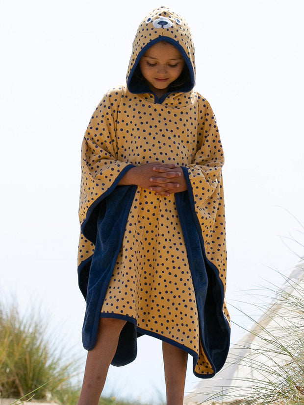 Kite - Kids organic spotty cub beach poncho - Towelling on reverse