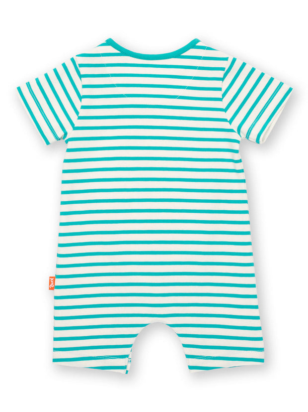 Kite - Baby organic silly seagull romper blue - Appliqué design - Popper openings