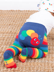 Rainbow caterpillar knit leggings