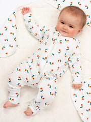 Rainbow caterpillar sleepsuit