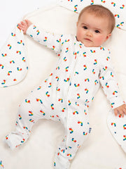 Rainbow caterpillar sleepsuit