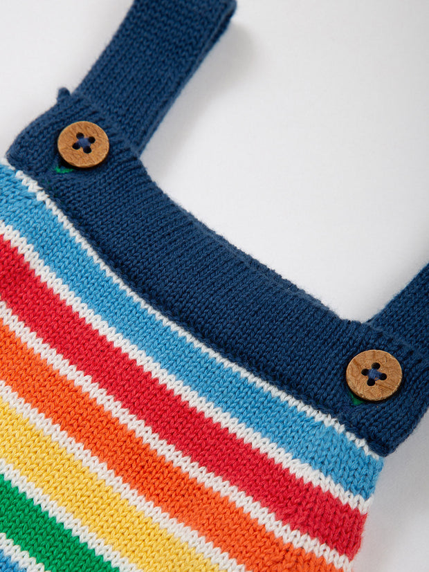 Rainbow knit dungarees