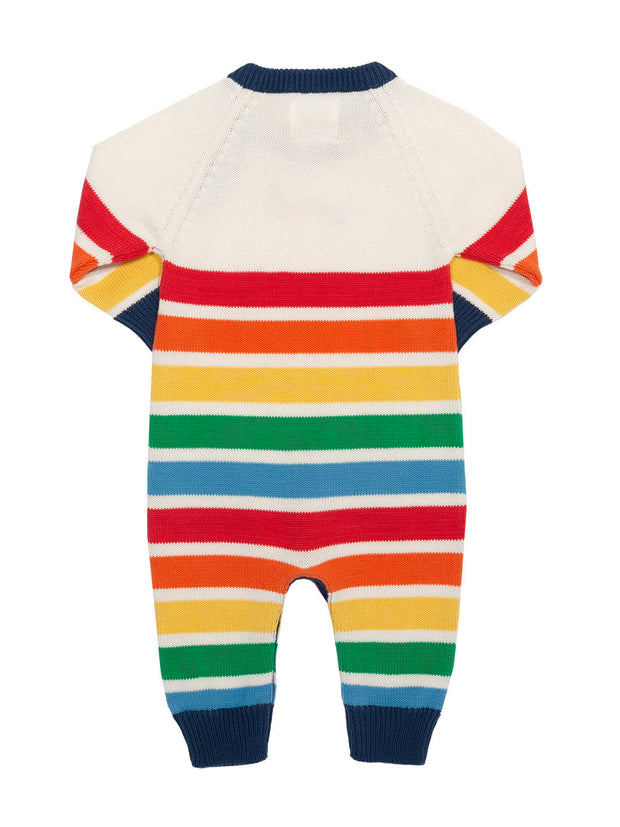 Rainbow caterpillar knit romper