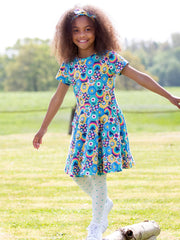 Patchwork planet skater dress