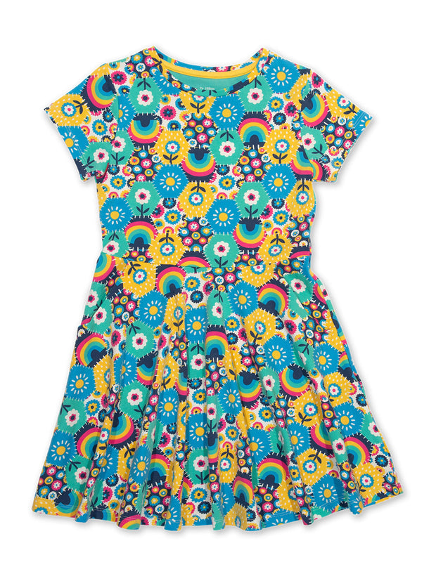 Patchwork planet skater dress