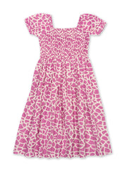 Giraffe shirred dress