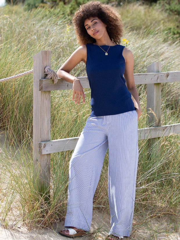 Ashington boat neck sleeveless jersey top