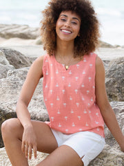 Almer sleeveless slub weave top coco palm