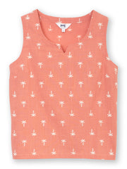 Almer sleeveless slub weave top coco palm