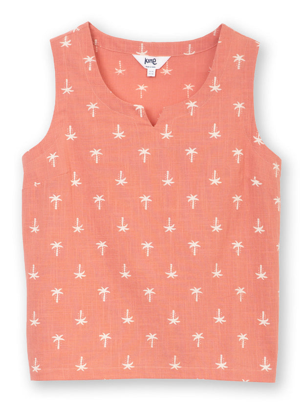 Almer sleeveless slub weave top coco palm
