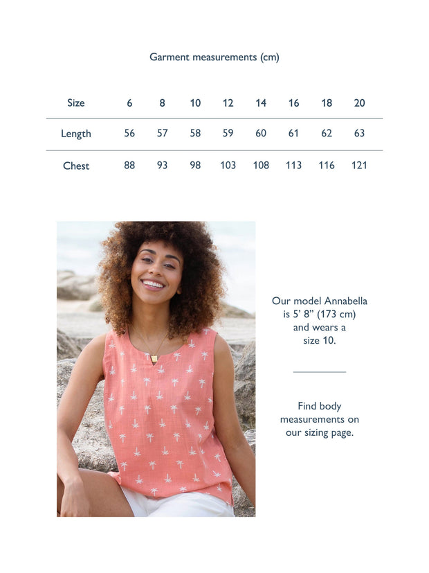 Almer sleeveless slub weave top coco palm