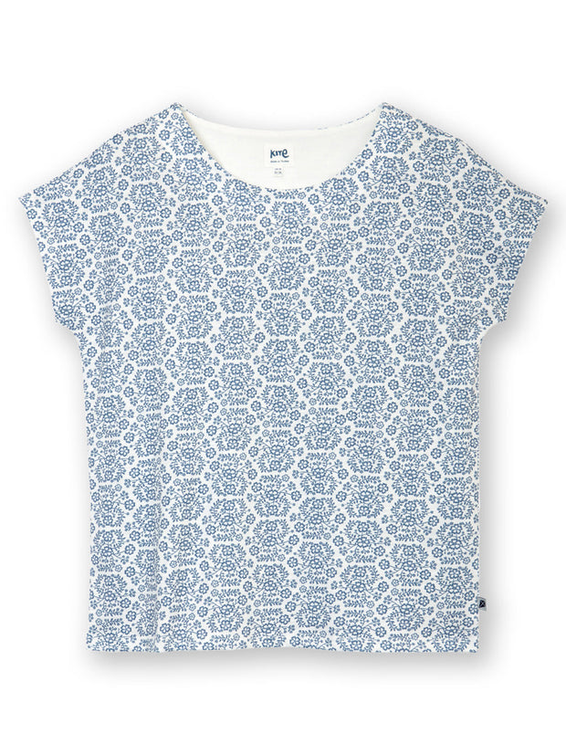 Alum slub jersey top heritage floral