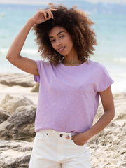 Alum slub jersey top lilac