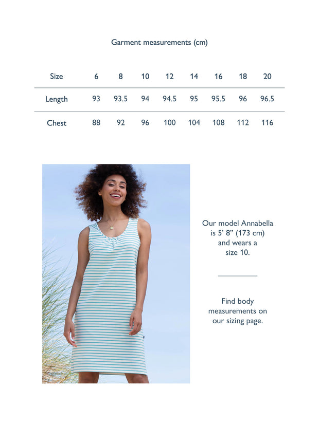 Seaborough jersey dress lagoon stripe