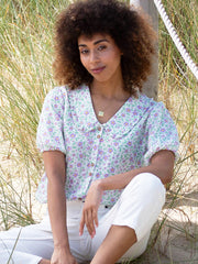 Crendell dolly collar muslin blouse garden bloom
