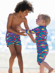Sea dino swim trunks