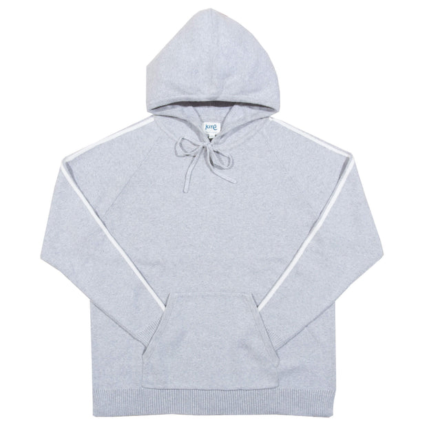 Flat shot of hinton knit hoody grey