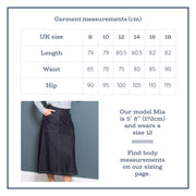 Flat shot of allington denim skirt