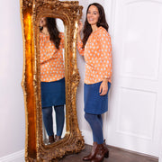 Woman in abbotsbury cord skirt