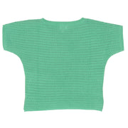Flat shot of haven knit top green