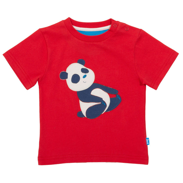 Flat shot of playful panda t-shirt