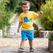 Boy in pirate whale t-shirt