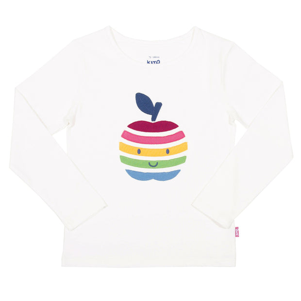 Flat shot of happy apple t-shirt