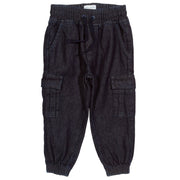Flat shot of denim utility pull ons