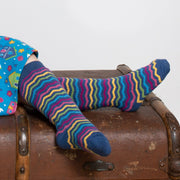 Girl in puffling cosy socks