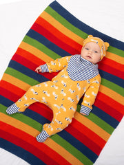 Rainbow knit blanket