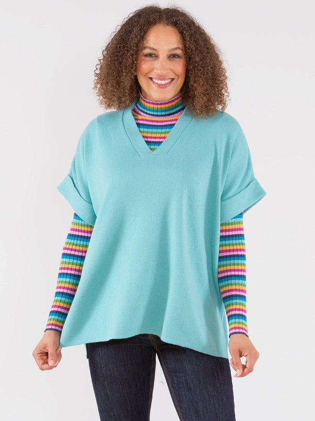 Charmouth knit top teal