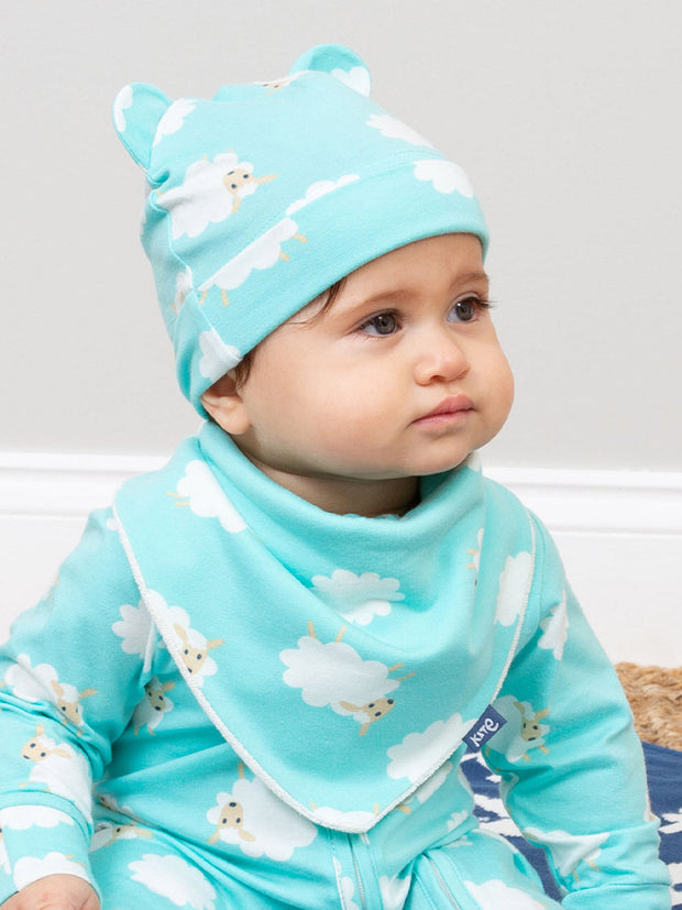 Kite - Baby organic sheepy clouds hat blue - Single jersey with a little bit of stretch