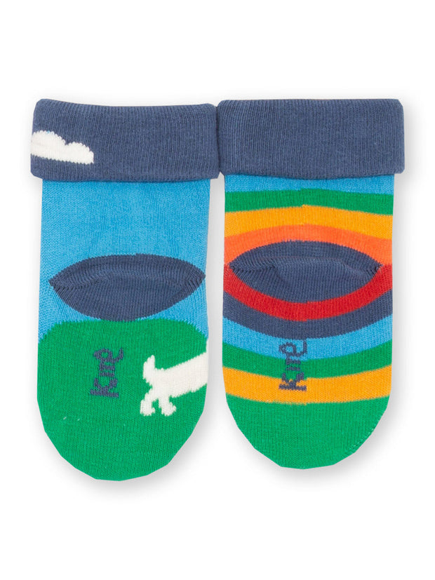 Kite - Baby organic puppy socks rainbow - Two pack