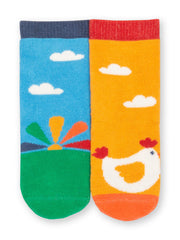 Kite - Boys organic rise and shine grippy socks - Two pack