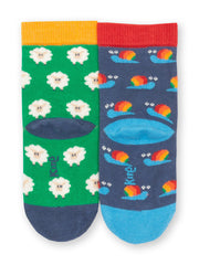 Kite - Boys organic rainbow snail socks - Two pack