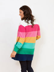 Kite - Womens organic Parley longline knit cardigan rainbow - Long sleeved