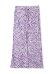 Kite - Womens organic Melbury muslin trousers Daisy Bell purple - All-over print - Elasticated waistband across back